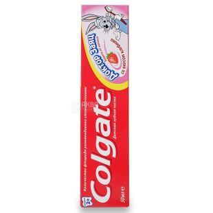 Colgate, Доктор Заяц, Клубника, 50 мл, Зубная паста для детей, от 2-х лет