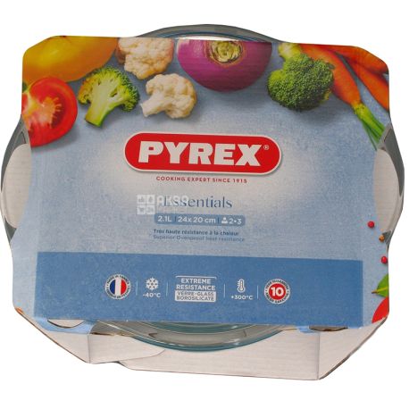 Pan Pyrex, glass, oval, 2,1l
