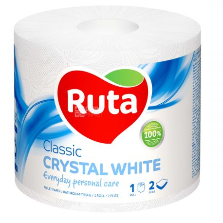 Ruta Classic, 1 рул., Туалетний папір Рута Классік, 2-х шаровий, 19 м, 170 відривів