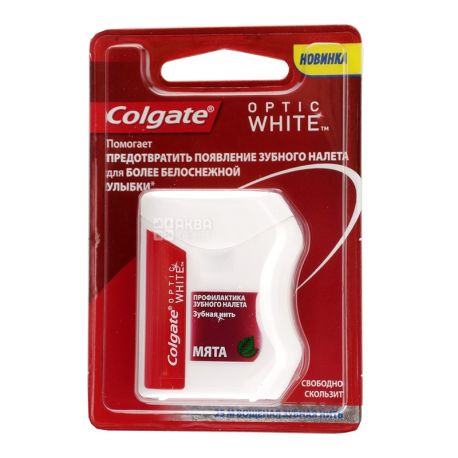 Зубна нитка Colgate Оptic White М'ята, 25м