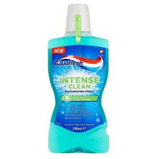 Aquafresh, Intense clean, 500 мл, Ополаскиватель для полости рта, Безупречное отбеливание