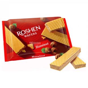 Roshen Wafers, 72 г, Рошен, Вафлі з горіховою начинкою