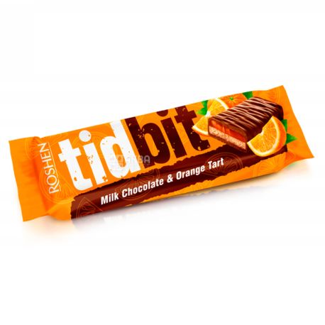 Roshen TidBit, Батончик шоколадный со вкусом апельсинового тарта, 70 г