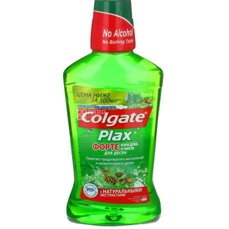 Colgate Plax, 500 мл, Ополіскувач Кора дуба і ялиця, для ясен