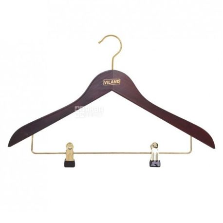 Wieland clothes hanger with clothespin, mahogany, 44.5 * 1.4 cm.