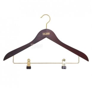 Вешалка для одежды с прищепкой, красное дерево, 44,5 см, ТМ Viland, 1 шт.
