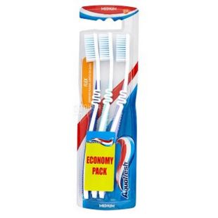 Aquafresh FLEX TRIO, 1+2 шт., Зубная щетка средней жесткости