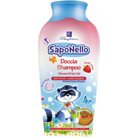 Shampoo Saponello Strawberry, shampoo-gel, 250 ml