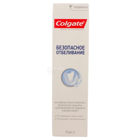 Colgate, 75 мл, Зубна паста, Безпечне відбілювання