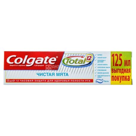 Colgate Total 12, 125 мл, Зубна паста, Чиста м'ята