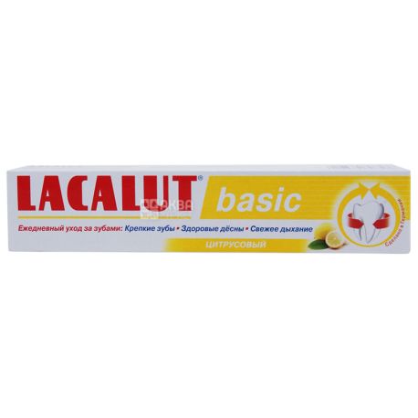 Lacalut Basic, 75 мл, Зубная паста, Цитрусовая