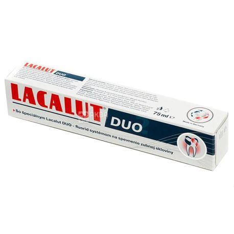 Lacalut Duo, 75 мл, Зубная паста, от кариеса