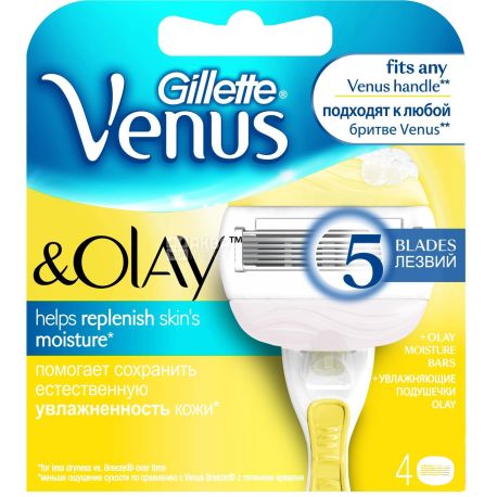 Venus & Olay, 4 шт., Сменные картриджи для бритья