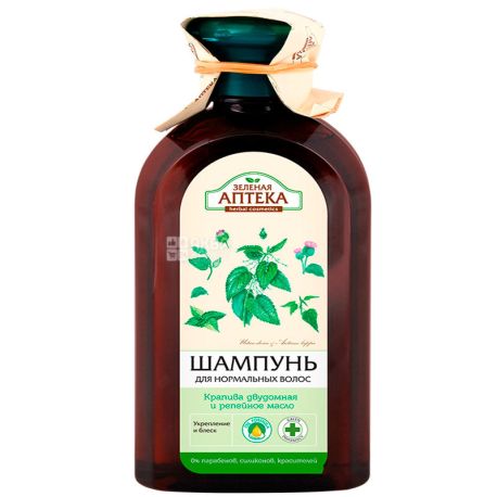 Green Pharmacy, 350 ml, shampoo, Nettle and burdock oil, for normal hair