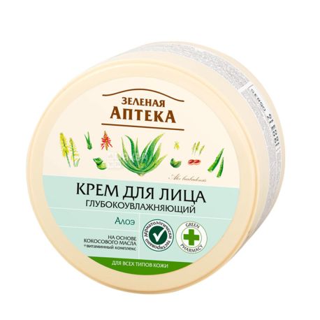 Green Pharmacy, 200 ml, face cream, Aloe