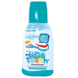 Aquafresh, Big teeth, 300 мл, Ополаскиватель для полости рта, детский, с фтором