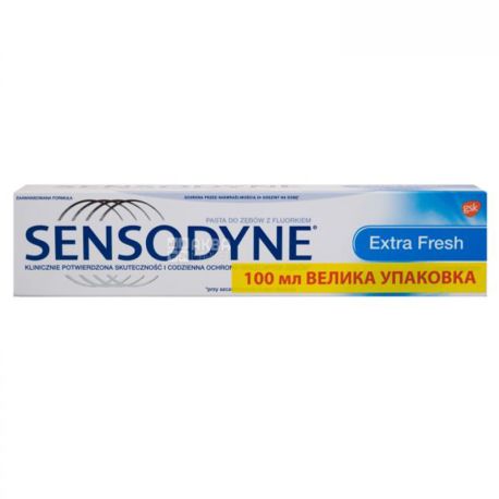 Sensodyne, 100 мл, Зубна паста, Екстра свіжість