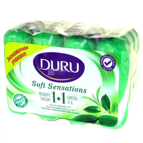 Duru Soft Sensations, 4 шт. по 90 г, Мило тверде, Зелений чай