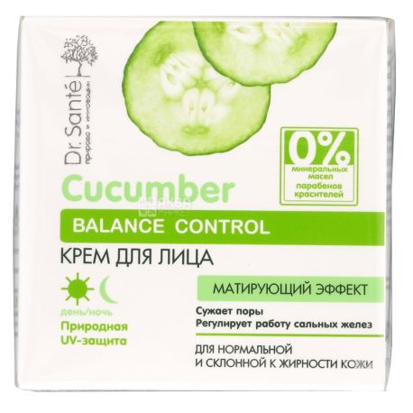 Dr. Sante, Cucumber Balance Control, 50 мл, Крем для обличчя, Для нормальної шкіри
