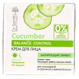 Dr. Sante, Cucumber Balance Control, 50 мл, Крем для лица, Для нормальной кожи