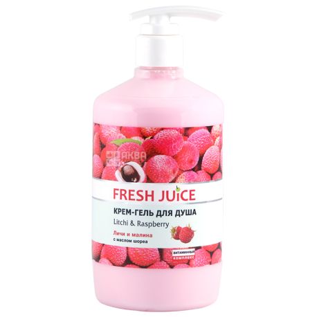 Fresh Juice Litchi & Raspberry, 750 мл, Крем-гель для душу, Лічі і малина