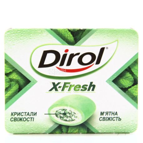 Dirol X-Fresh Мятная свежесть, жевательная резинка, 18 г, упаковка 16 шт
