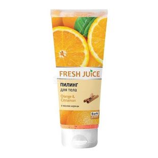 Fresh Juice, 200 мл, Скраб для тела, Апельсин и Корица