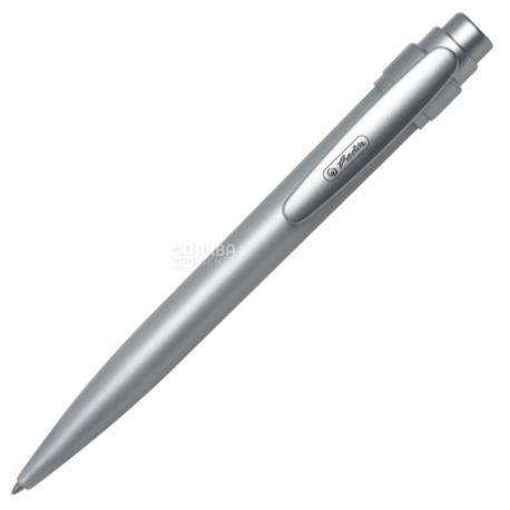 Herlitz Steel, Ручка шариковая синяя, серебристый корпус, 1 шт.