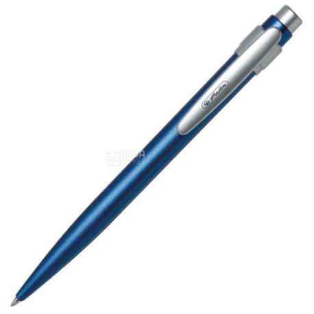 Herlitz Steel, Ручка шариковая синяя, металлический синий корпус, 1 шт.