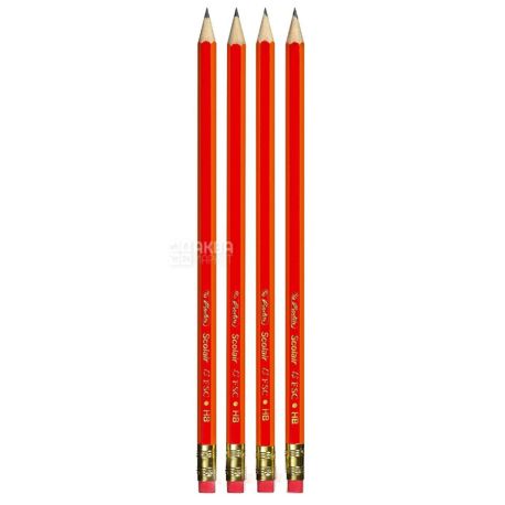 Herlitz Scolair, НВ, Карандаши чернографитные, 4 шт.
