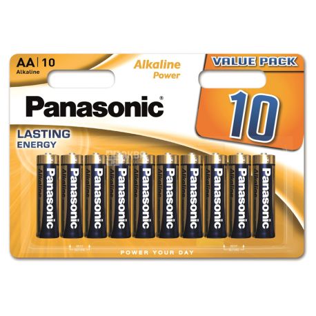 Panasonic Lasting Energy, AA, 10 шт., 1,5 V,  Батарейки щелочные, LR6