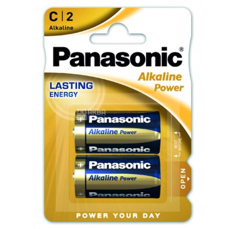 Panasonic Lasting Energy, C, 2 шт., 1,5 V, Батарейки щелочные, LR14