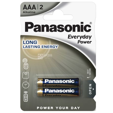 Panasonic Everyday Power, AAА, 2шт., 1,5V, Батарейки щелочные, LR03