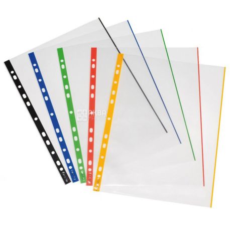 Herlitz, Файлы глянцевые с цветным корешком, 70 мкм, А4, 10 шт.