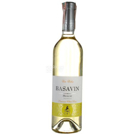 Basavin Silver Muscat, Вино біле напівсолодке, 0,75 л