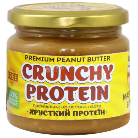 Master Bob, 300 g, Peanut Paste, Crisp Protein, Premium, Glass