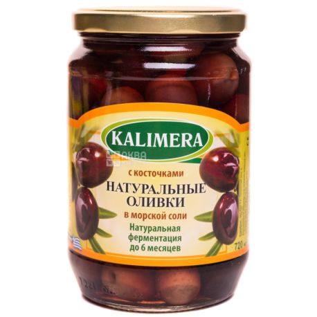 Kalimera, Оливки чорні натуральні цілі, 720 г