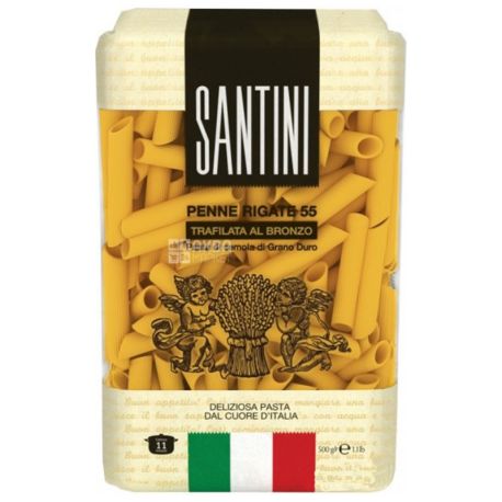 Santini Penne Rigaite №55, 500 г, Макарони Пір'я Сантіні Пенне Рігате
