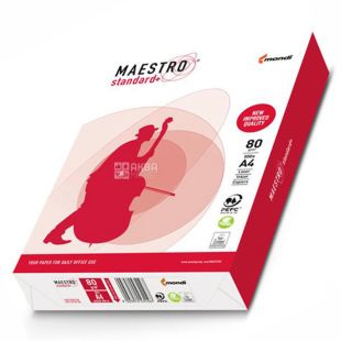 Maestro Standard, 500 листов, Бумага белая А4, Класс B+, 80г/м2