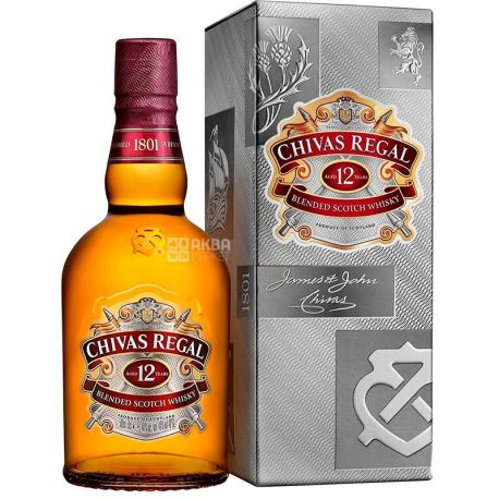 Віскі Chivas Regal, преміум клас, витримка 12 років, 40%, 0.5 л