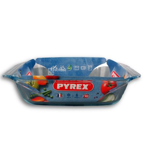 Pyrex Irresistible, Форма для запікання з жароміцного скла, прямокутна, 27x17x6 см