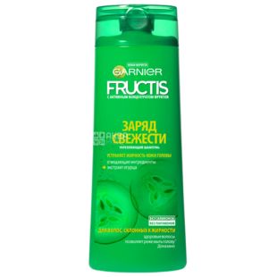 Garnier Fructis, 400 мл, Шампунь для нормального волосся схильного до жирності, Заряд свіжості