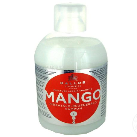 Kallos Mango, 1000 мл, Шампунь для восстановления волос, Манго 