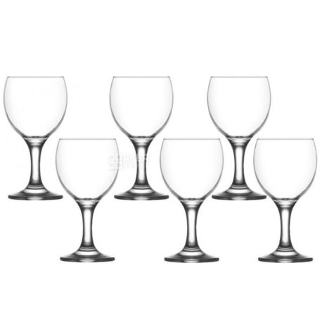 Gurallar, Misket, 6 шт. х 170 мл, Набор бокалов для белого вина, стекло
