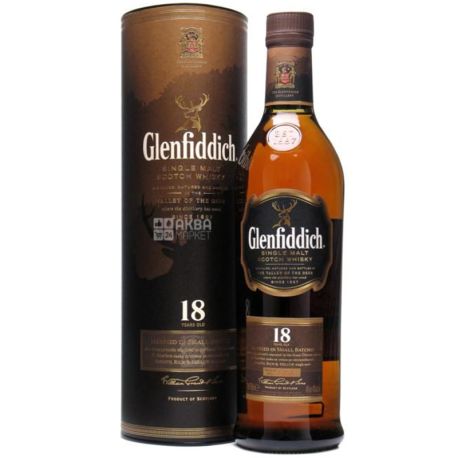 Виски Glenfiddich 18 y.o. в тубусе 0,7л