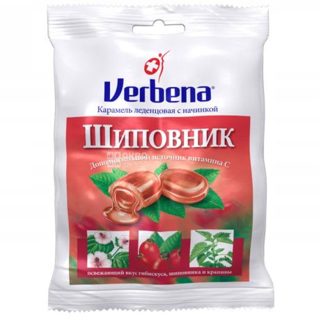 Verbena, Льодяники, Шипшина з вітаміном С, 60 г