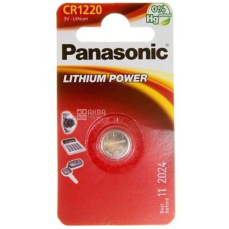 Panasonic батарейка литиевая CR 1220 BLI 1
