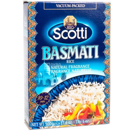 Scotti, Basmati, 0,5 кг, Рис Скотті, Басматі Індійський, довгозернистий