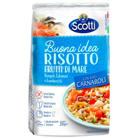 Scotti, Risotto fruti di mare, 210 г, Скотті, Суміш для різотто, білий рис з морепродуктами