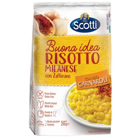 Scotti, Risotto, 210 г, Скотті, Суміш для різотто, білий рис з шафраном